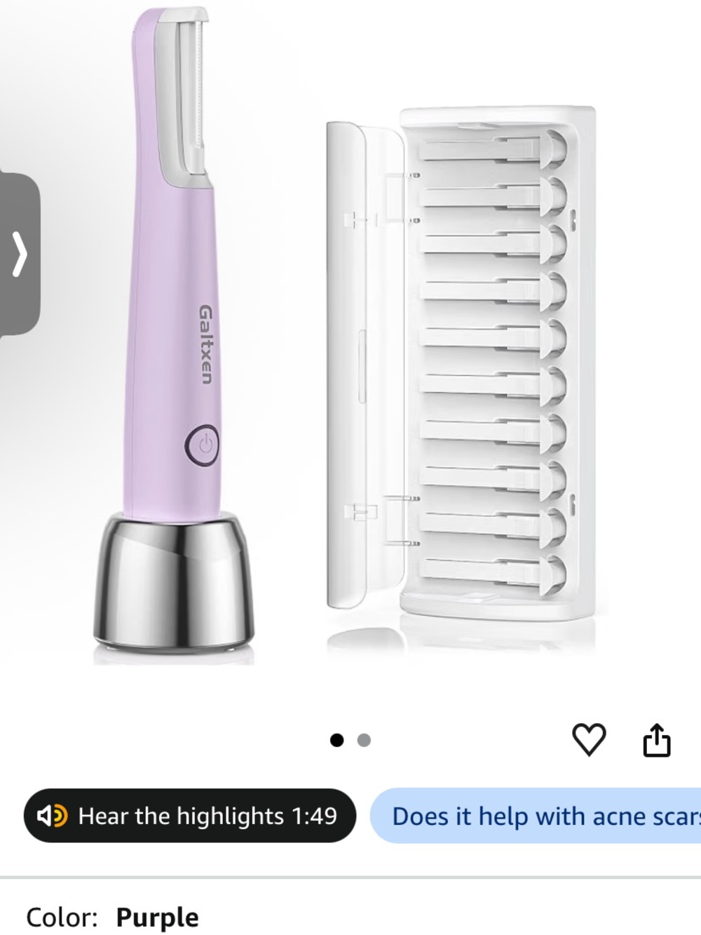 Purple Facial Dermaplaning Tool for Women